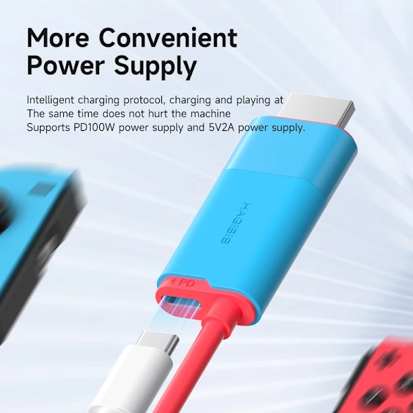 Switch Dock för Nintendo Switch/OLED USB C till HDMI-kompatibel Kabeladapter 4K60Hz 100W PD