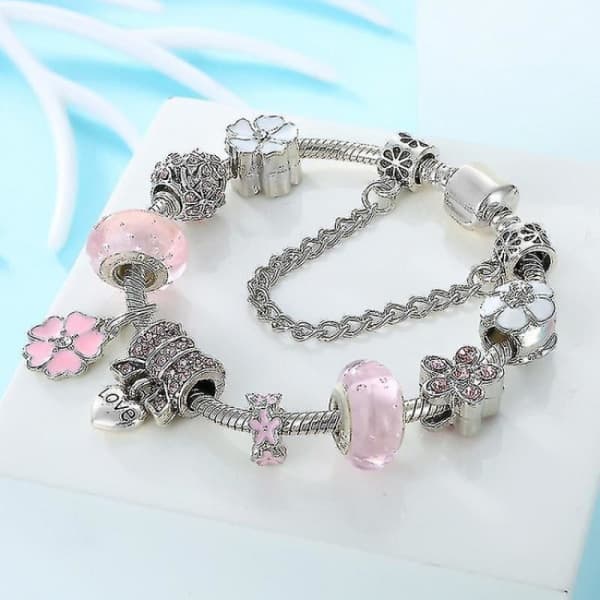 Charmarmbånd dame perle DIY Pandora stil smykker-19cm
