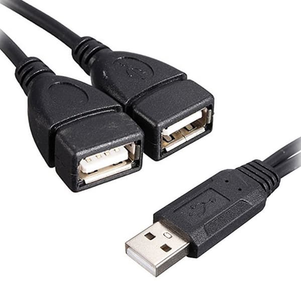 1* USB 2.0 A han til 2 dobbelte hun Jack Y Splitter Hub Power