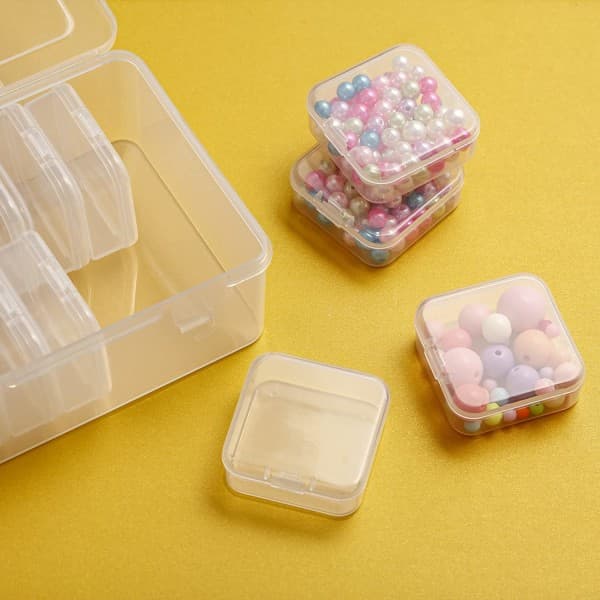 Liten organizer, plastoppbevaringsboks Mini klar perleoppbevaring