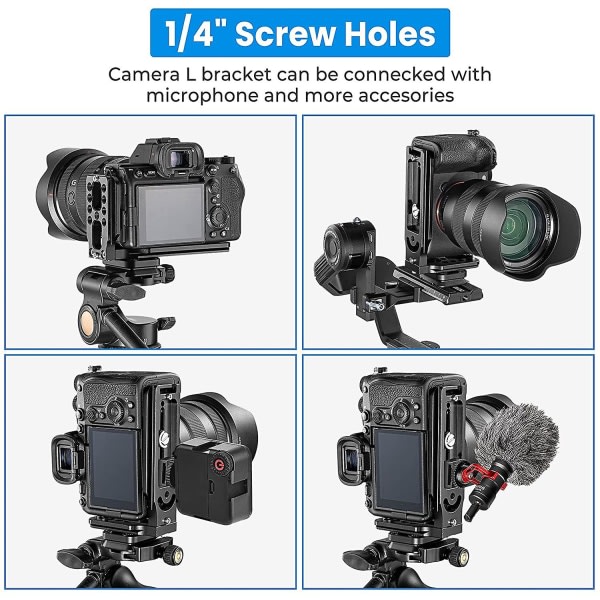 DSLR Kamera L-beslag Stativ Hurtigkoblingsplade til Canon Nikon Sony Dji Osmo Ronin Zhiyun Stabilisator