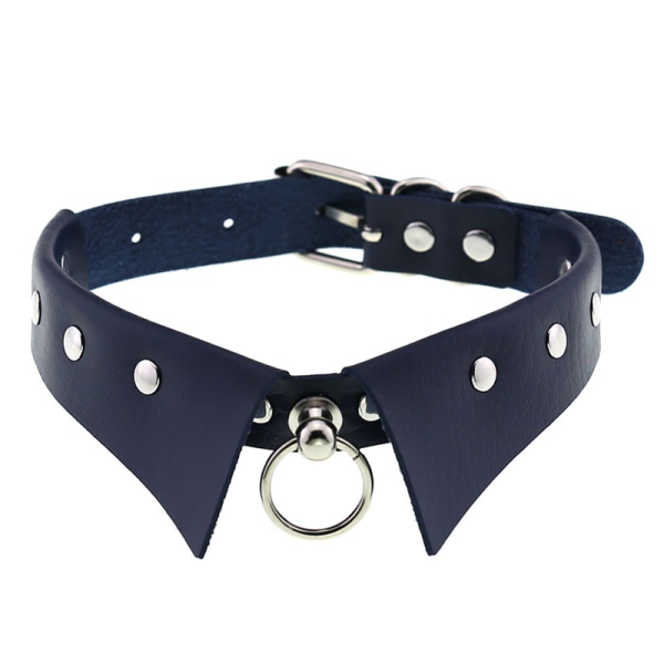 Läder Choker Punk Krage Dam Nitar Dubbade Chocker A9