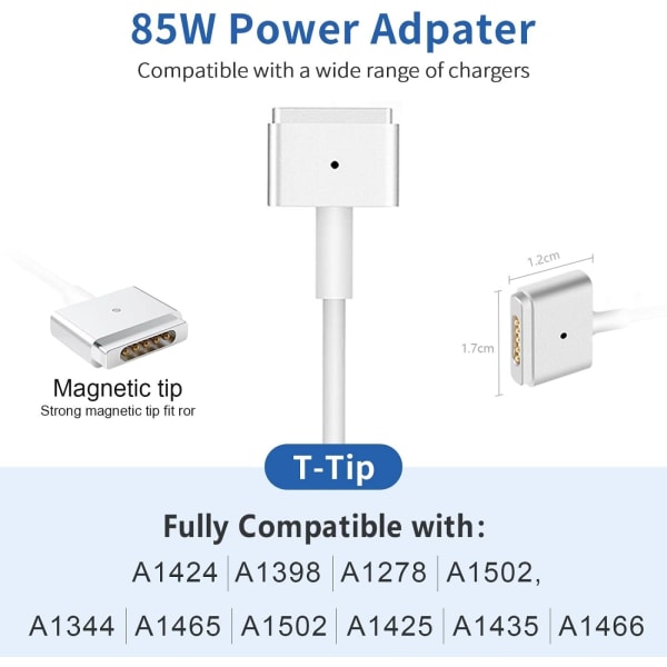 85W MagSafe 2 Laddare för Apple Macbook Pro 13\" 15\" 17\"