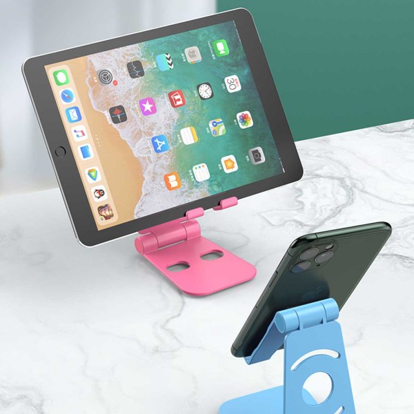 Sammenleggbart Mobilholder - Stativ for Mobil, iPad, Nettbrett Hvit white