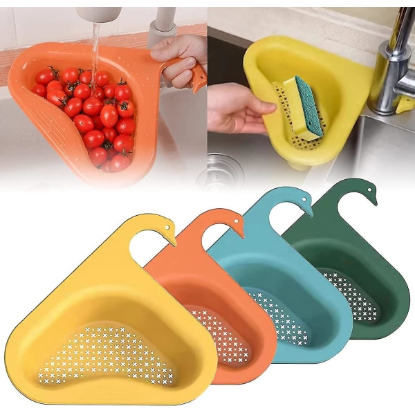 Diskbänkskorg, Hörndiskbänkssilkorg, Triangeldiskbänkfilter 1 Pc Orange