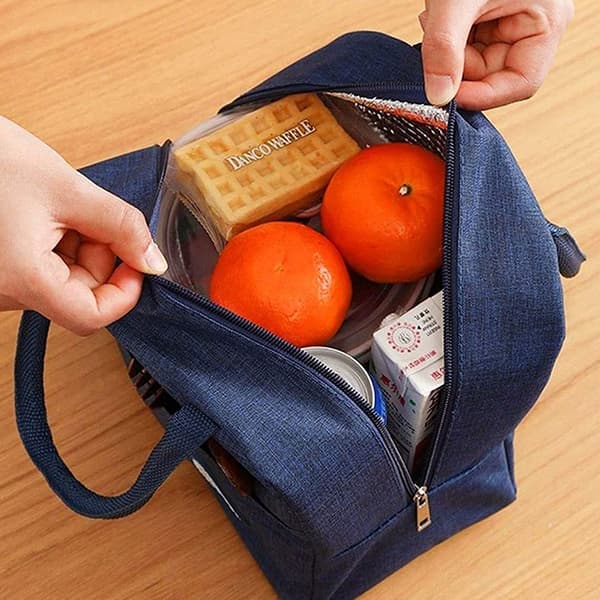 Vikbar kylväska, vattentät kylväska, isolerad lunchväska Blue