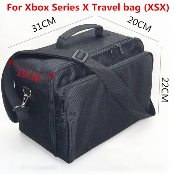 Velegnet til Microsoft Xbox Series X hjemmespilkonsoller/spil-cd'er, bærbar opbevaringstaske med diagonal skulderrem