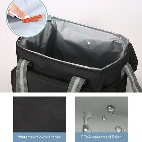 15L Isolert kjølebag for reise, piknik, BBQ-fest svart