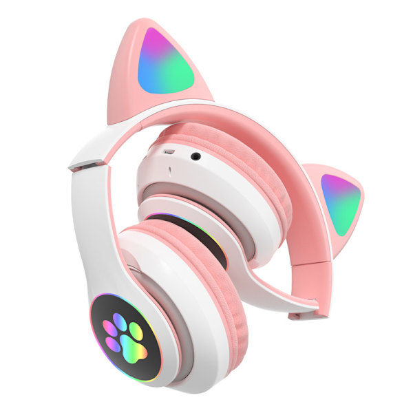Kattöron Luminous Bluetooth Hörlurar Vikbara Hörlurar pink