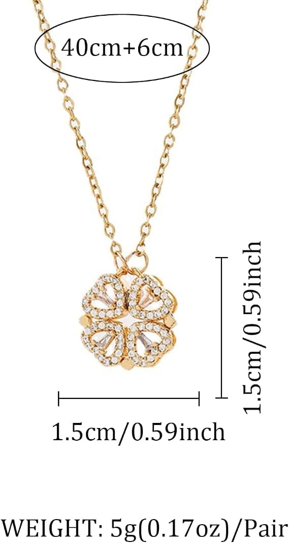 Halsband med vikbart fyrklöverhänge (guld)