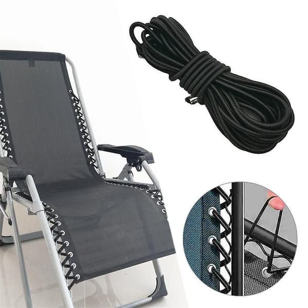 Elastiske snore med spidser til Zero Gravity Chair, Solstole til Lafuma Rsx/rsxa, Redwood, Sæt med 4 snore, sort, 2,2m*2stk, 1,37m*2stk.