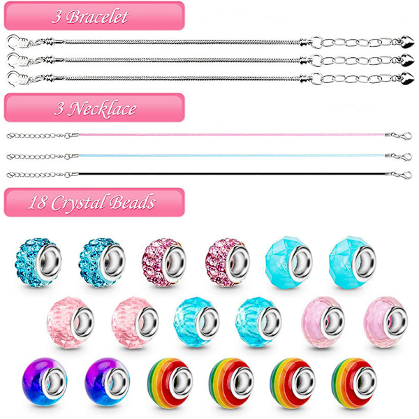 60 stycken barnsmycken, charm armband för flickor, smyckestillverkning för barn