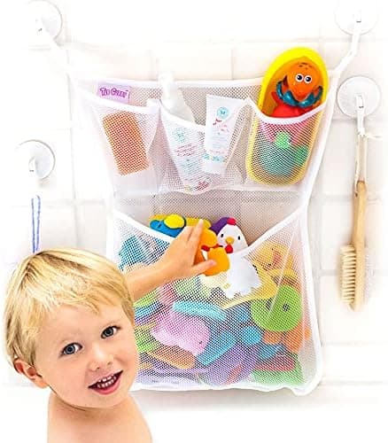 Oppbevaring av badeleker for babybadeleker, Hengende badelekeholder med