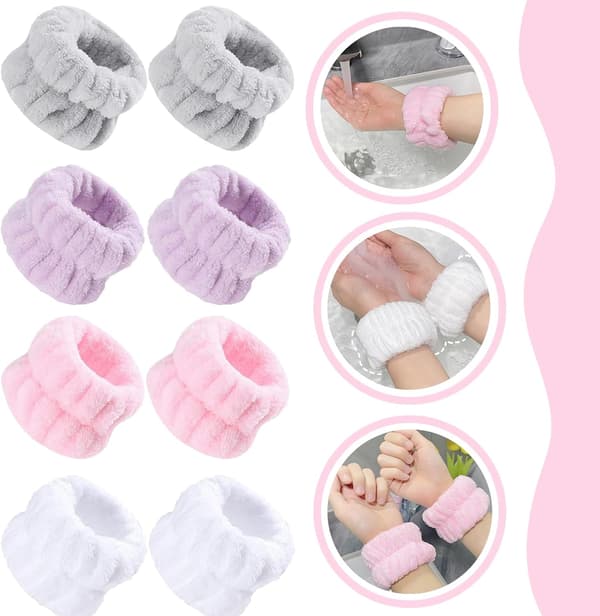 4 par handledstvättband set mikrofiber handledssvettband Lad