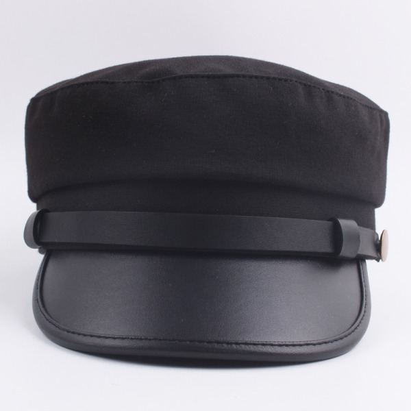 Båtkaptein Herre Sjømann Hatter Caps Flat Soldat Utendørs Black