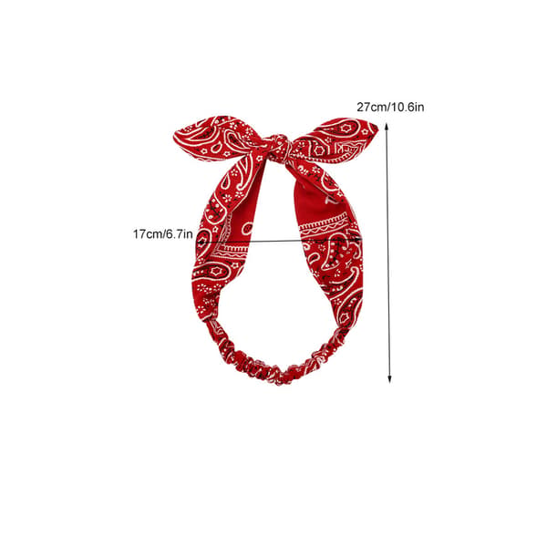 6-pack Elastiska Paisley Bandana Knot Pannband Kanin Öron Bow