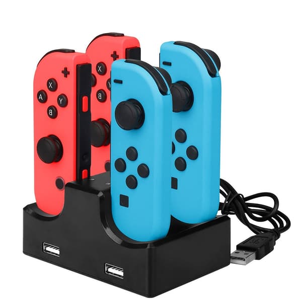 4 i 1 oplader med håndtag opladningsbase til Nintendo Switch