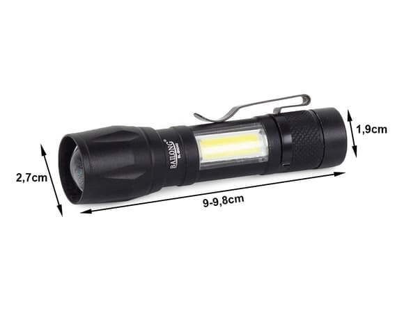 Militær Aluminium Lommelygte med CREE XP-E LED og Zoom