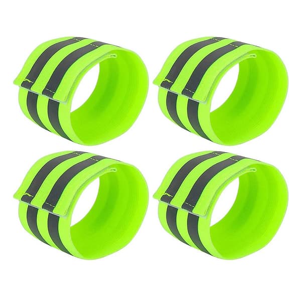 4 Reflexband för armar, vrister, ben och handleder green