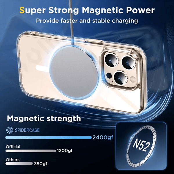 Magnetisk etui til iPhone 16 Pro Max Plus krystalklar beskyttende med Magsafe transparent cover iPhone16Pro