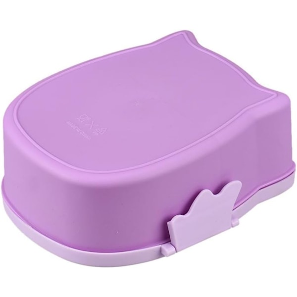 Bærbar søt ugle lekkasjesikker rektangulær matboks Fruktlagringsbeholder for barn og voksne, ca. 16,8 * 13 * 7 cm, kapasitet: 800 ml (lilla) NO:4