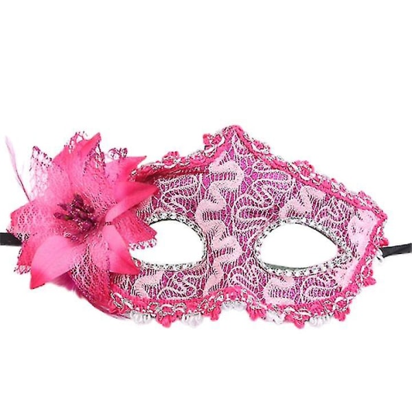 1 st Halloween Spets Ögonbindel Karneval Maskerad Festmask Rose Red