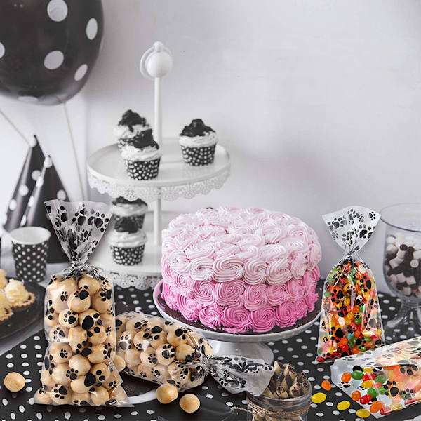 100 stk. Pet print cellofanposer Varmeforseglingsbar slik