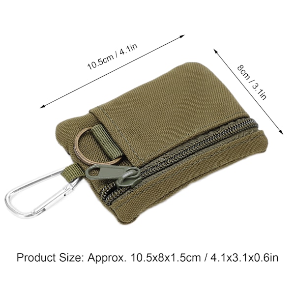 Utomhus EDC Molle-ficka Plånbok Mini Bärbart Nyckelkortsfodral EDC-ficka Väska Myntväska med Karbinhake Grön