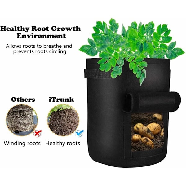 2-pack Medium Grow Bag för potatis, morötter och tomater