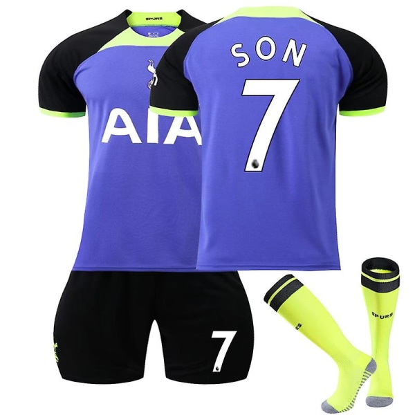 22-23 Tottenham Borta Set #7 #9 Skjorta Fotbollsuniform för vuxna barn 2XL No.7SonHeungMin