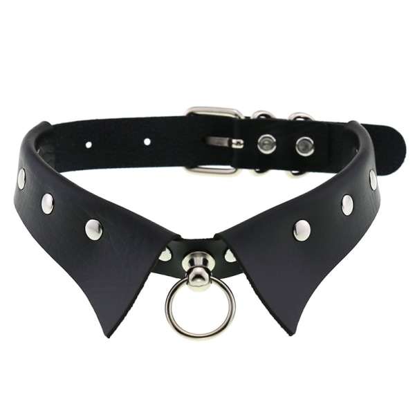 Läder Choker Punk Krage Dam Nitar Dubbade Chocker A6