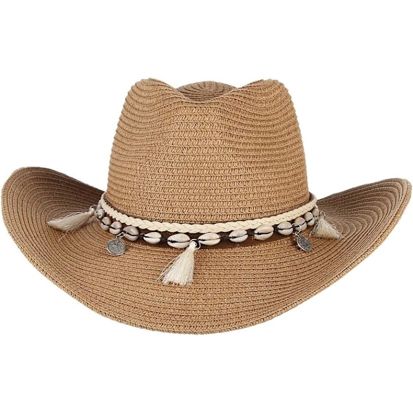 Strå Cowboyhatt for Dame Visir Strandhatt