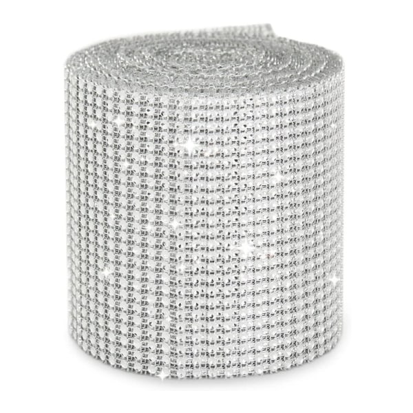Självhäftande kristall strass diamantband DIY dekoration Silver