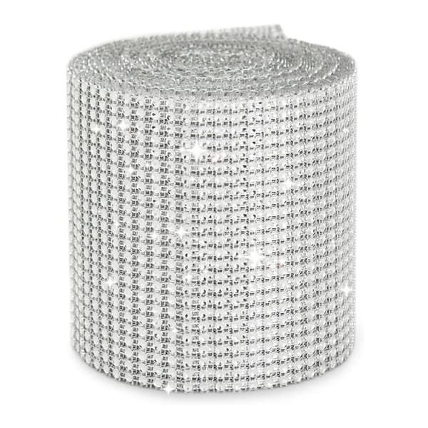 Självhäftande kristall strass diamantband DIY dekoration Silver