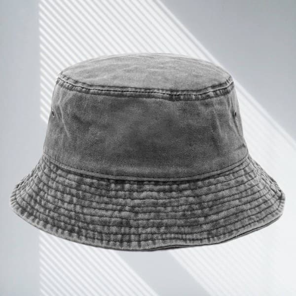 Unisex Denim Bucket Hat Solhatt Bred Brätte Herr Dam Tonåring Utomhus (Grå)