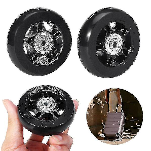 2 kpl Matkalaukun Vaihtopyörät Kumi Kääntöpyörät Pyörät Laakeri Korjaussarjat Wyelv 76mm*24mm