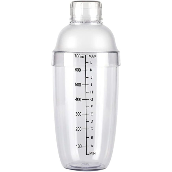 700CC/24oz Läpinäkyvä Cocktail Shaker plastharts Irrotettava maitokannu mikserishakerit asteikolla ammattibaarimikoille ja aloittelijoille