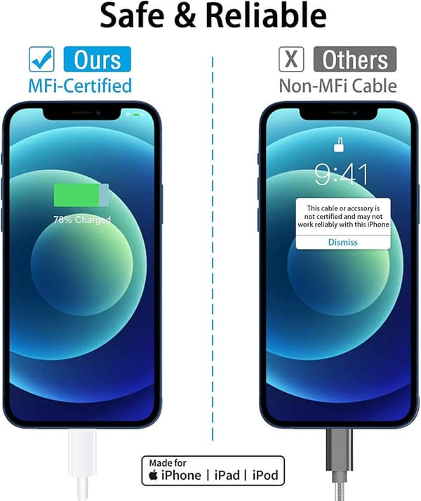 iPhone 20W hurtigladekabel 2-pakning USB-C til Lightning-kabel (2m) Hurtiglading