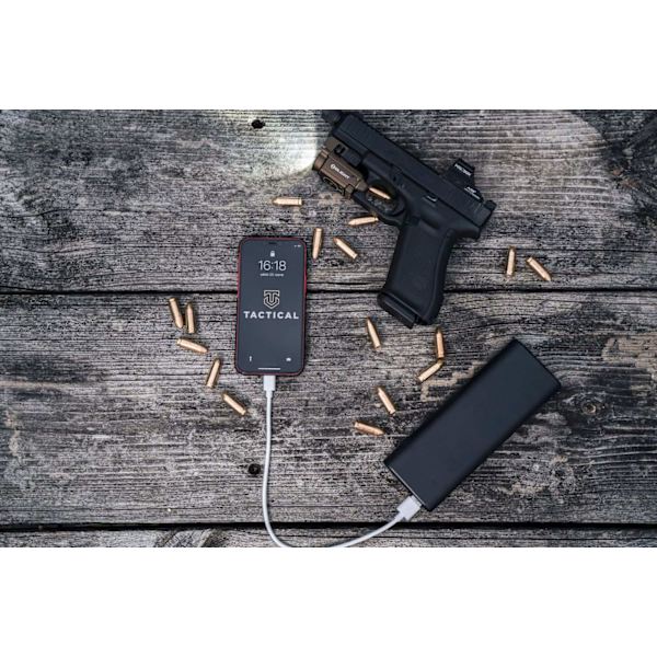 Tactical 1m 15W 3A USB-C/USB-C Ladekabel Glatt Svart