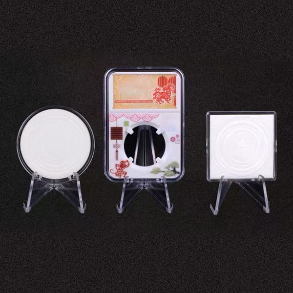 12 stk Mini Akryl Display Stativ Transparent Mønt Display Staffeli til Hjem Butik Udstillinger