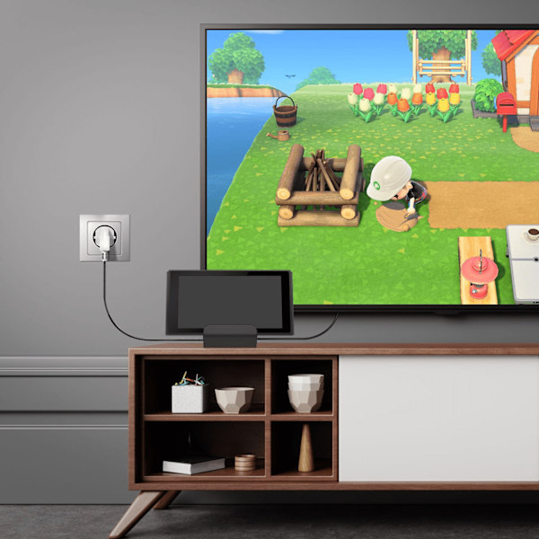 Bärbar Stativ TV-Projektion Laddningsdocka för Switch, Kylfläkt Kompakt 4K HDMI-Adapter med USB 3.0-portar