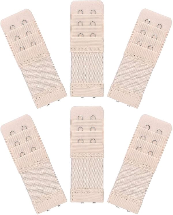 BH-förlängare i 6 delar - Elastisk förlängare - 2 krokar 3 rader Hudfärg