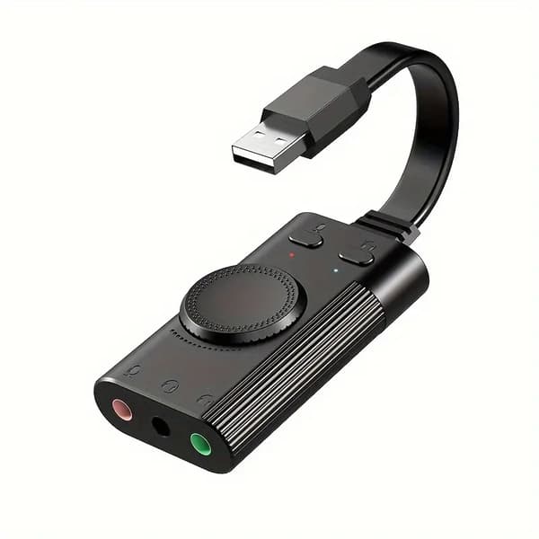 USB lydadapter, USB lydkort, eksternt lydkort med volumekontrol
