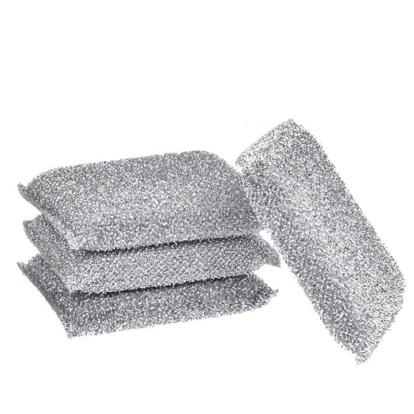 Silverglanskudde 4-pack Disksvamp Scourge Lurex Sponge Idealisk för beläggning av kastruller, kastruller, keramikhällar