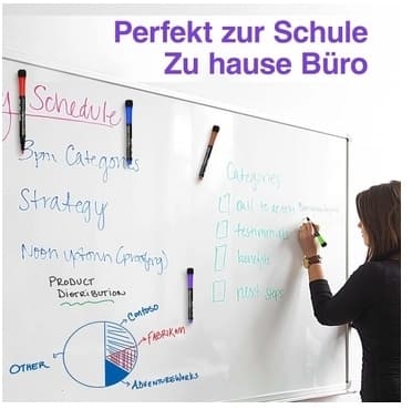 12 sett magnetiske whiteboard-penner og viskelær
