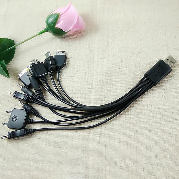 10-i-1 multifunksjonell lader USB-kabler for Motorola Samsung Lg Datakabel