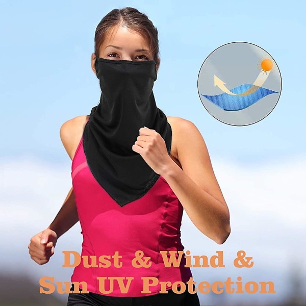 Halsduksmask Bandana med Öronöglor 3-pack, Halsdamask Balaclava UV-solskydd Ansiktsmask