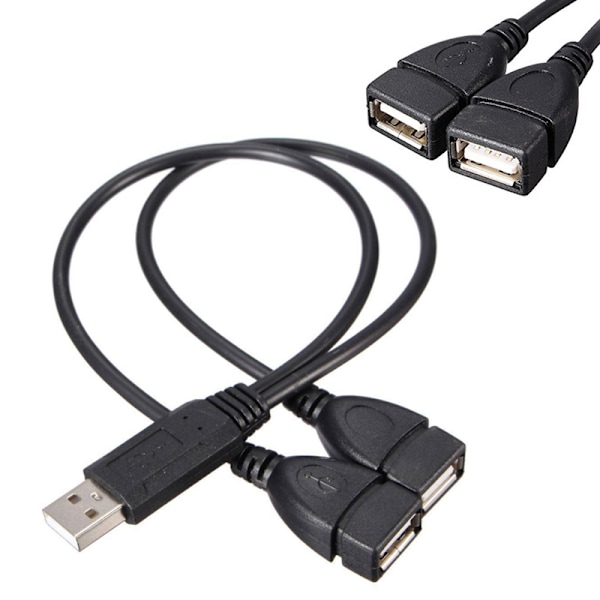 1* USB 2.0 A uros - 2 kaksois naaras Jack Y-jakaja Hub Virta