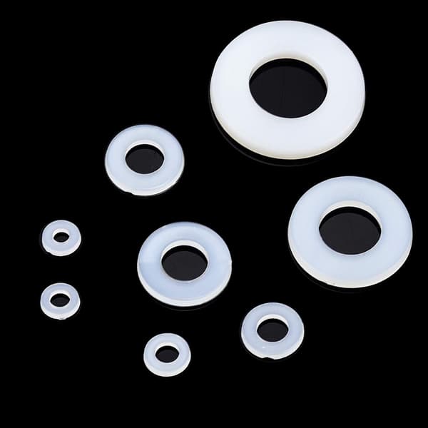 500-pack nylonplastbrickor, nylonplattbrickor, M2 M2.5 M3 M4 M5 M6 M8 M10, nylondistansbrickor med låda