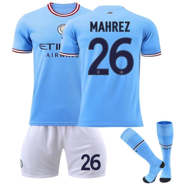 Manchester City Champions League set #26 Mahrez fotbollströja Vuxna barn Komfort fotboll Tröjor S